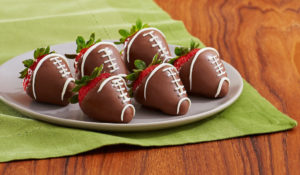 football chocolate strawberries